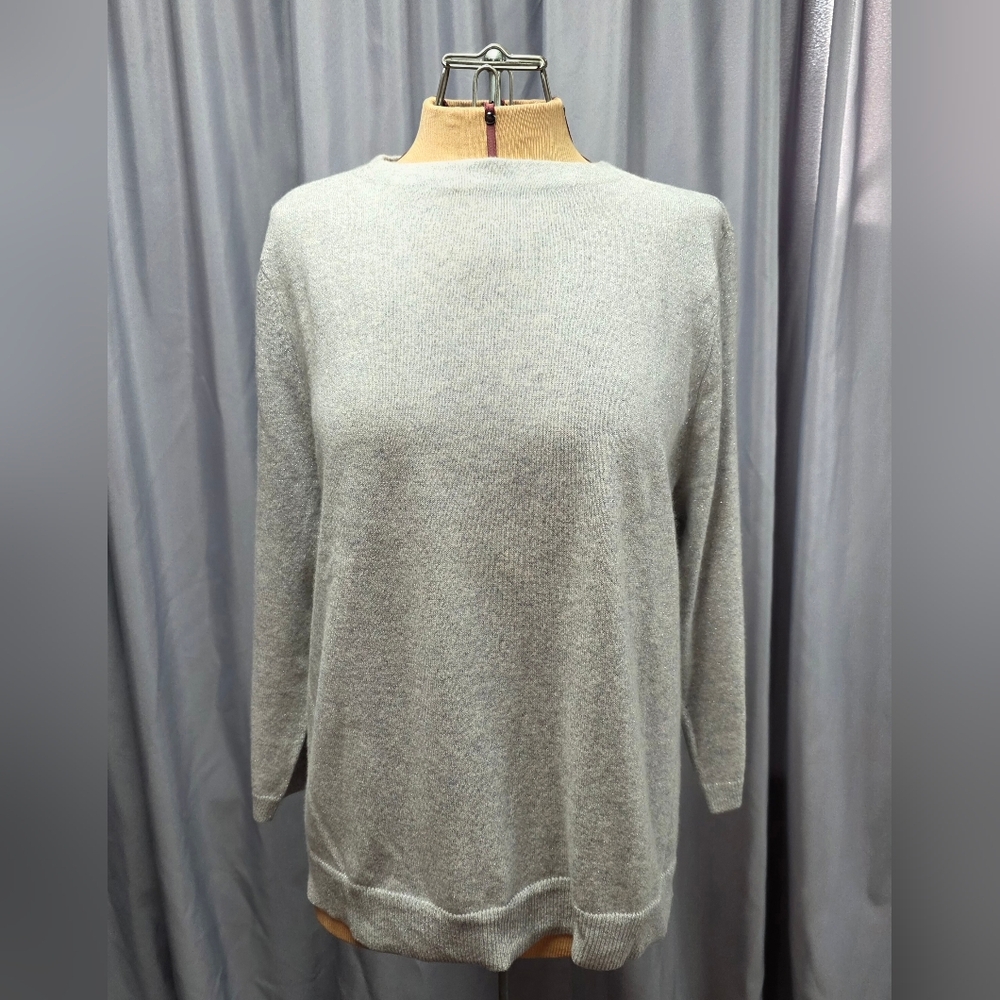 Elegant Gray Women's Cashmere Blend Sweater